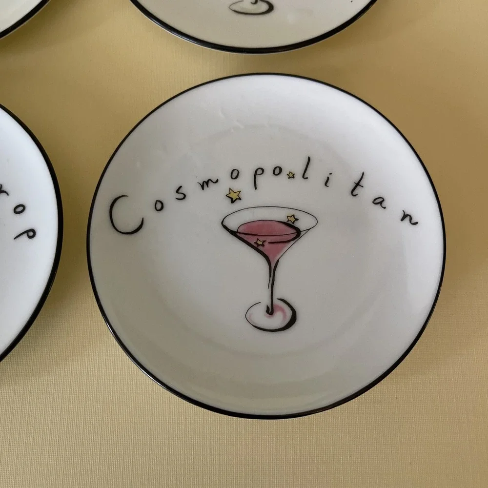 Pottery Barn Plates Petite Appetizer Dessert‎ Cocktail Barware Martini Cosmo